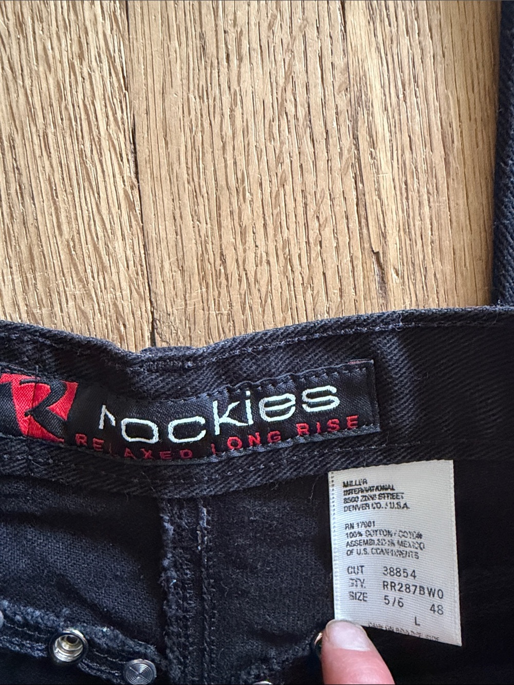 Vintage Western Rockies Studded High Rise Bareback Jeans Black Waist 26” - Picture 5 of 7